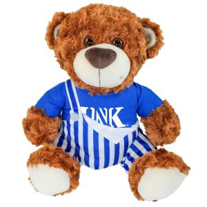 Image of UNK logo on shirt with blue/white Bibs